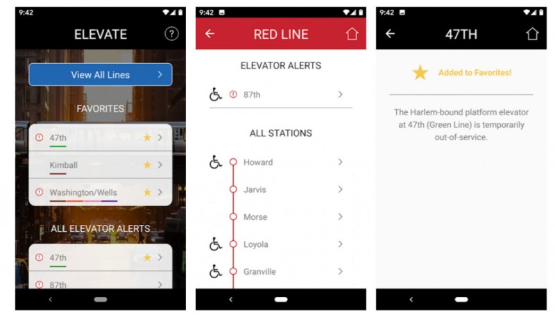 美國學生課程項目開發(fā)帶有運輸系統(tǒng)內(nèi)電梯故障預警功能的手機APP