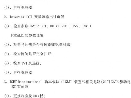 奧的斯電梯OVF30變頻器故障代碼簡單理解