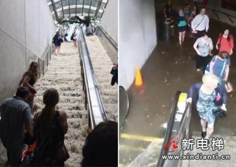 扶梯被水淹了