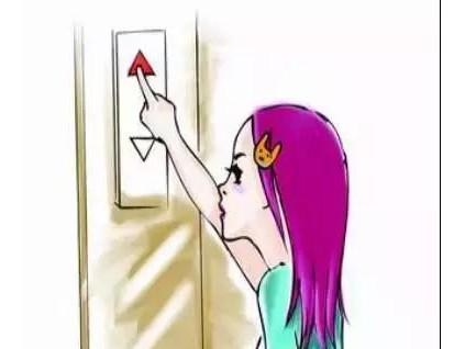 老版的電梯安全使用漫畫，至今仍然實用