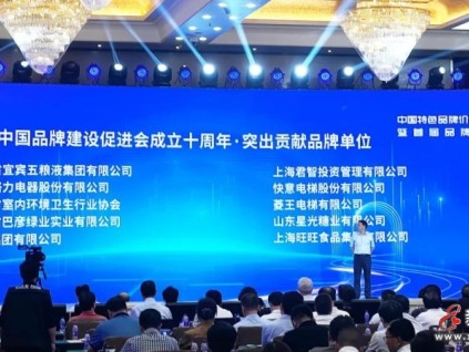 菱王電梯榮獲“突出貢獻(xiàn)品牌單位”榮譽(yù)，實力助推中國品牌建設(shè)