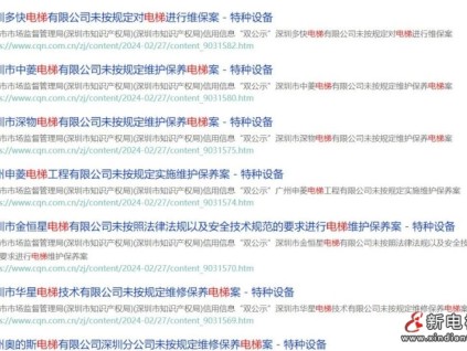 開始嚴打了？深圳市場監(jiān)督管理局一口氣通報12起維保處罰案例！