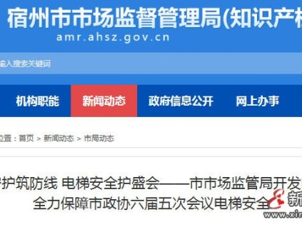 安徽宿州市監(jiān)局開發(fā)區(qū)分局：駐點(diǎn)護(hù)航電梯安全 保障市政協(xié)會(huì)議順利召開?