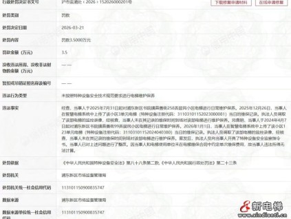 偽造維保記錄、涉及數(shù)十臺電梯！迅達電梯再領罰單