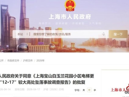 上海市政府批復(fù)同意白玉蘭花園 "12?17" 高處墜落事故調(diào)查報(bào)告